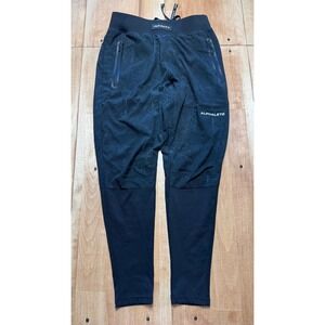 Alphalete Infinity Joggers‎ Mens Small Black Gray Tapered Gym Training Pants